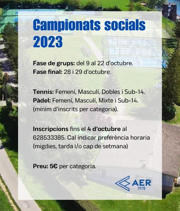 Torneig Social de Tennis i Pàdel 2023