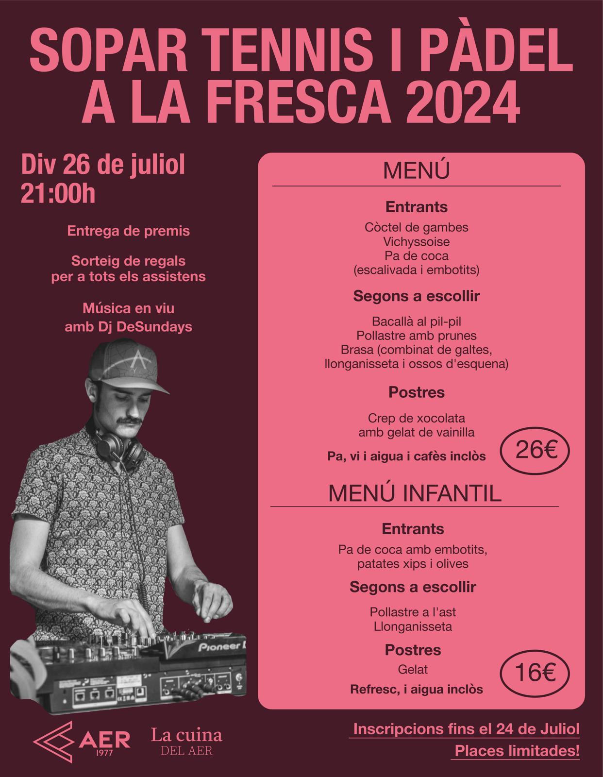 Cartell Sopar Pàdel a la Fresca