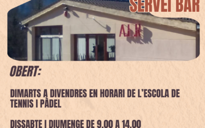 Horari temporal de Servei de Bar de l’AER